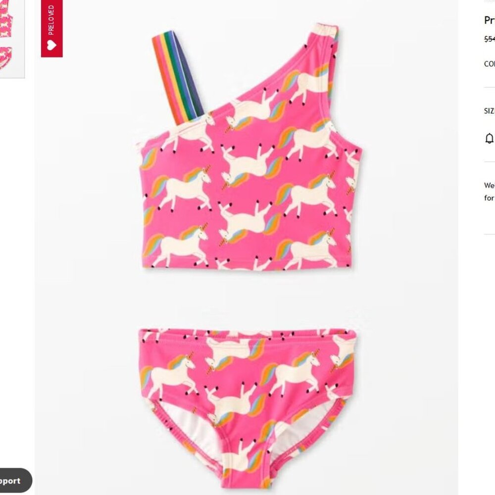 Hanna Andersson Unicorn Pink Kids Swim Set Size 5